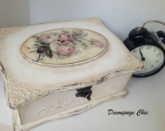 Jewelry box, vintage keepsake decoupage box