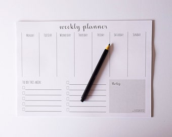Weekly Planner Printable / Instant Download Desk Planner
