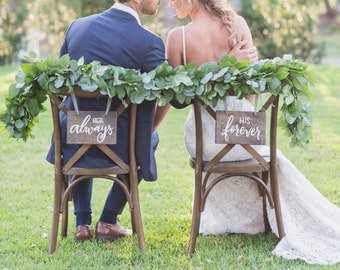 Wedding Chair Signs // chair signs // wedding signage // wedding signs // custom wedding chair signs // hand lettered wedding signage