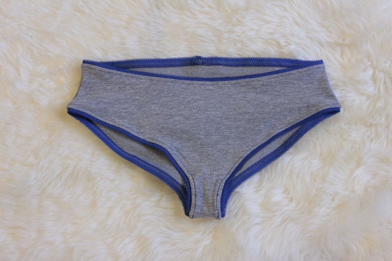 Heather Gray Briefs Panties Lingerie Set By Emilyjohnstondesigns 