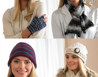 Hats, Scarves, Cowl & Fingerless Gloves Knitting Pattern
