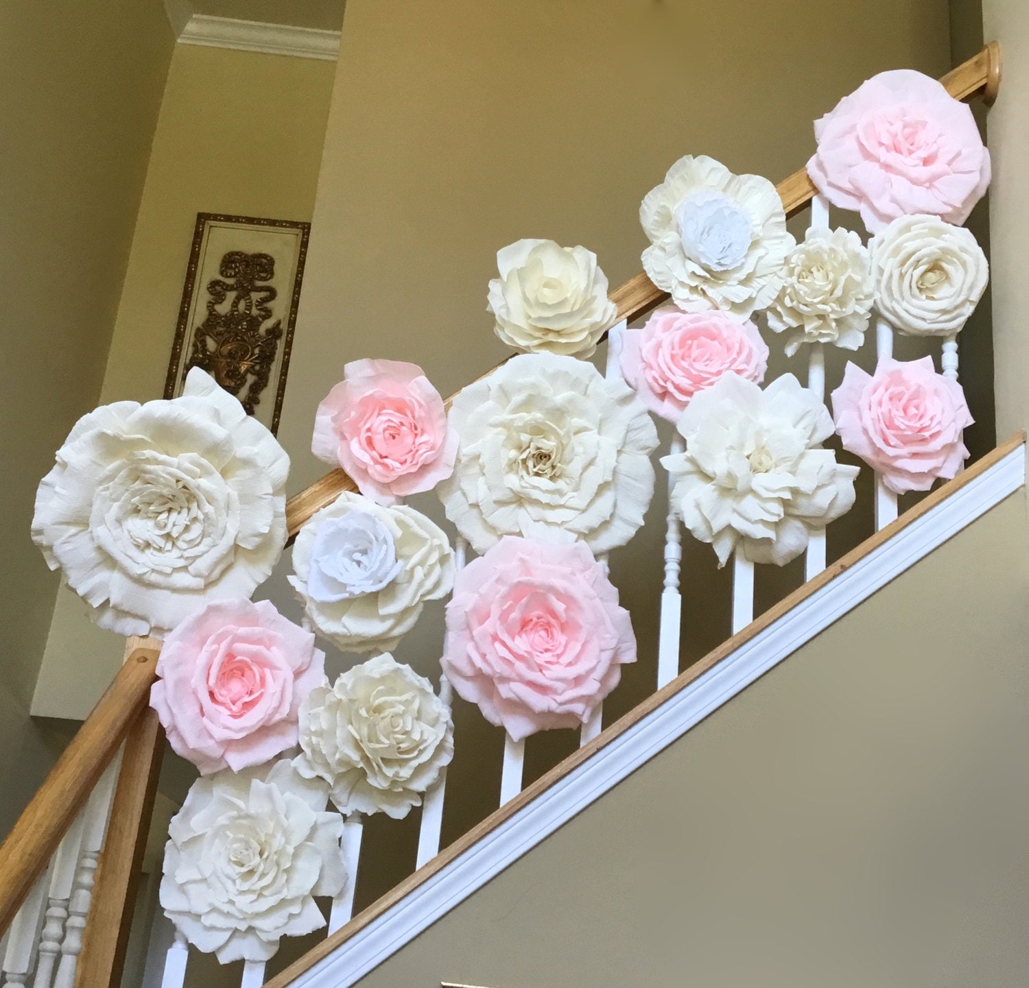 Large Crepe Paper Flower Display Set of 16 Paper Flowers for