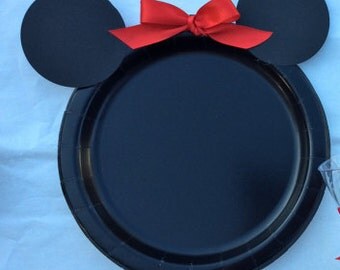 minnie mouse party plates,red minnie mouse decorations/Minnie birthday/minnie mouse baby shower/12 minnie mouse plates/birthday party plates