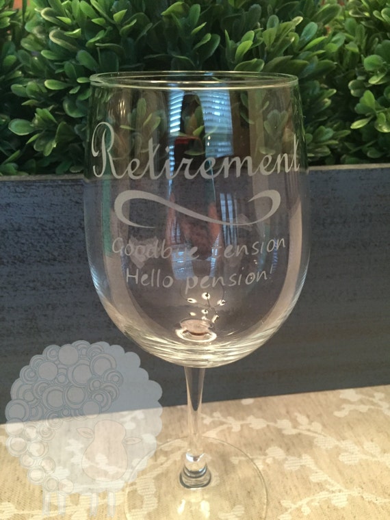 Items similar to Etched Retirement Wine Glass on Etsy