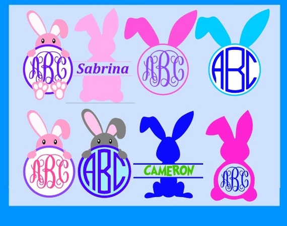 Download Easter bunny SVG Easter svg monogram frame split by ...