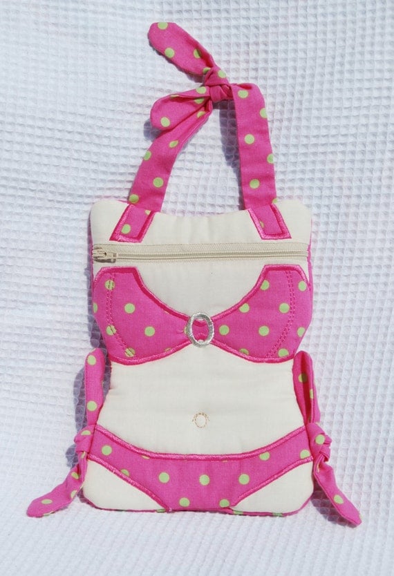 Bikini bag Wet Bikini Bag Bathing suit bag by PamelaAnneCreations