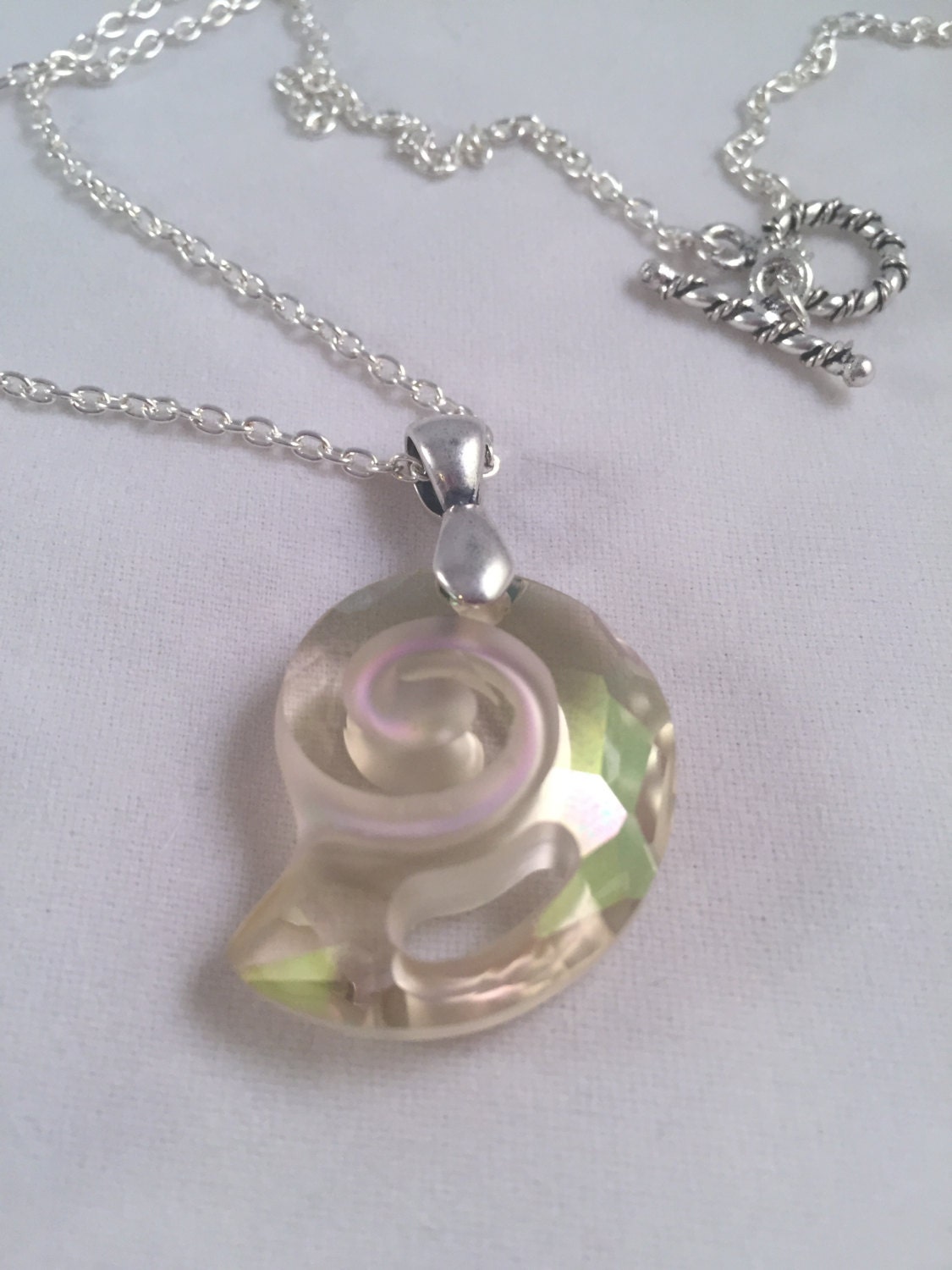 Swarovski Sea Snail Crystal Necklace Beautiful Shell Crystal