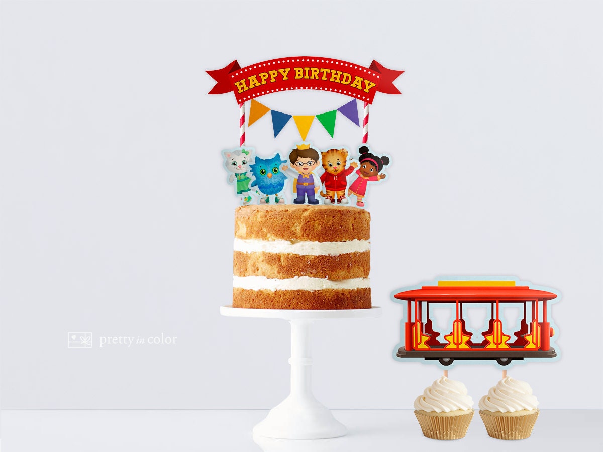 Daniel Tiger cupcake toppers Daniel Tiger cake by soprettyincolor