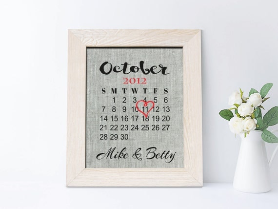  4th  Linen  Anniversary  gift  4 Years Together print fourth 