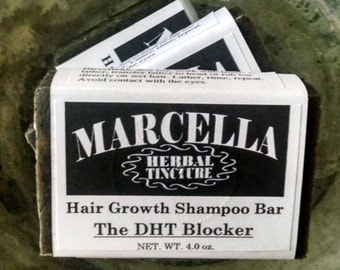 The DHT BLOCKER Hair Growth Shampoo Bar Natural Organic Vegan Inhibits DHT, Prevents Hair Loss & Thinning, Stimulates Follicles