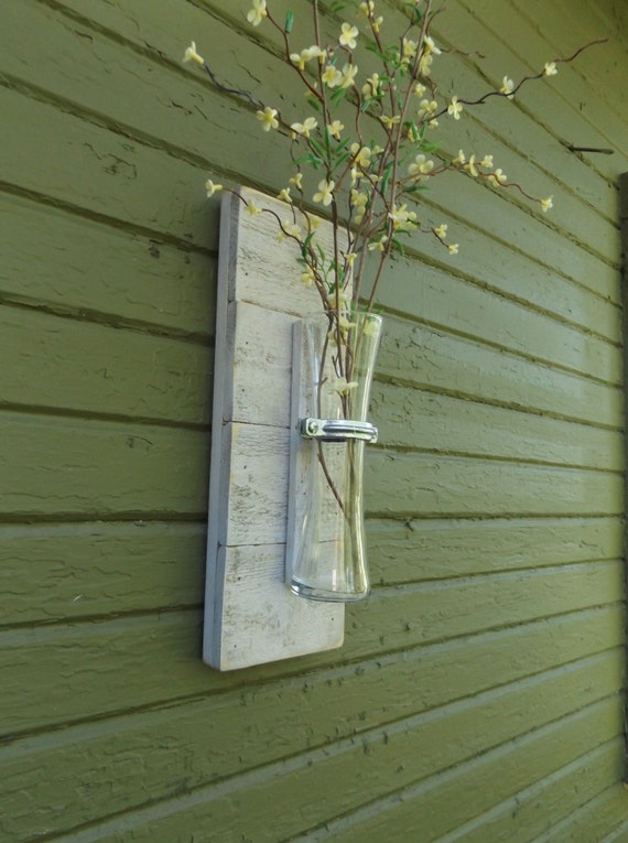 Rustic Wall Sconce Wood Flower Vase Rustic Wall Sconce Wood Flower Vase