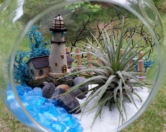 Air Plant Terrarium Kit Large Hanging Air Plant Terrarium Lighthouse Large Terrarium Father's Day Gift Birthday Gift Thank You Gift