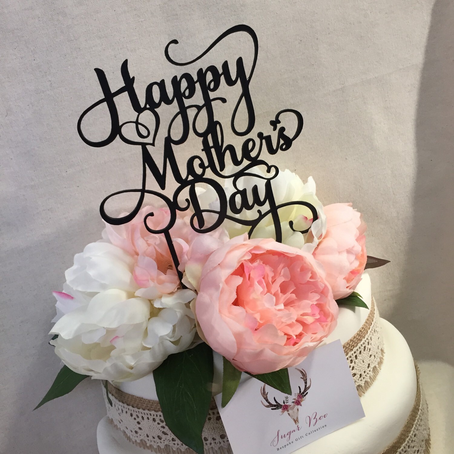 Happy Mothers Day Swirly Cake Topper Decoration Boho Rustic Mum Mom Sugar Boo Toppers Happy Mothers Day Swirly Cake Topper Decoration Boho Rustic Mum Mom Sugar Boo Toppers