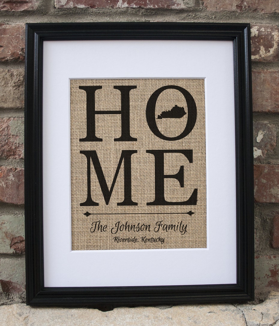 Kentucky Decor Wall Kentucky Wall Decor Burlap Framed Home