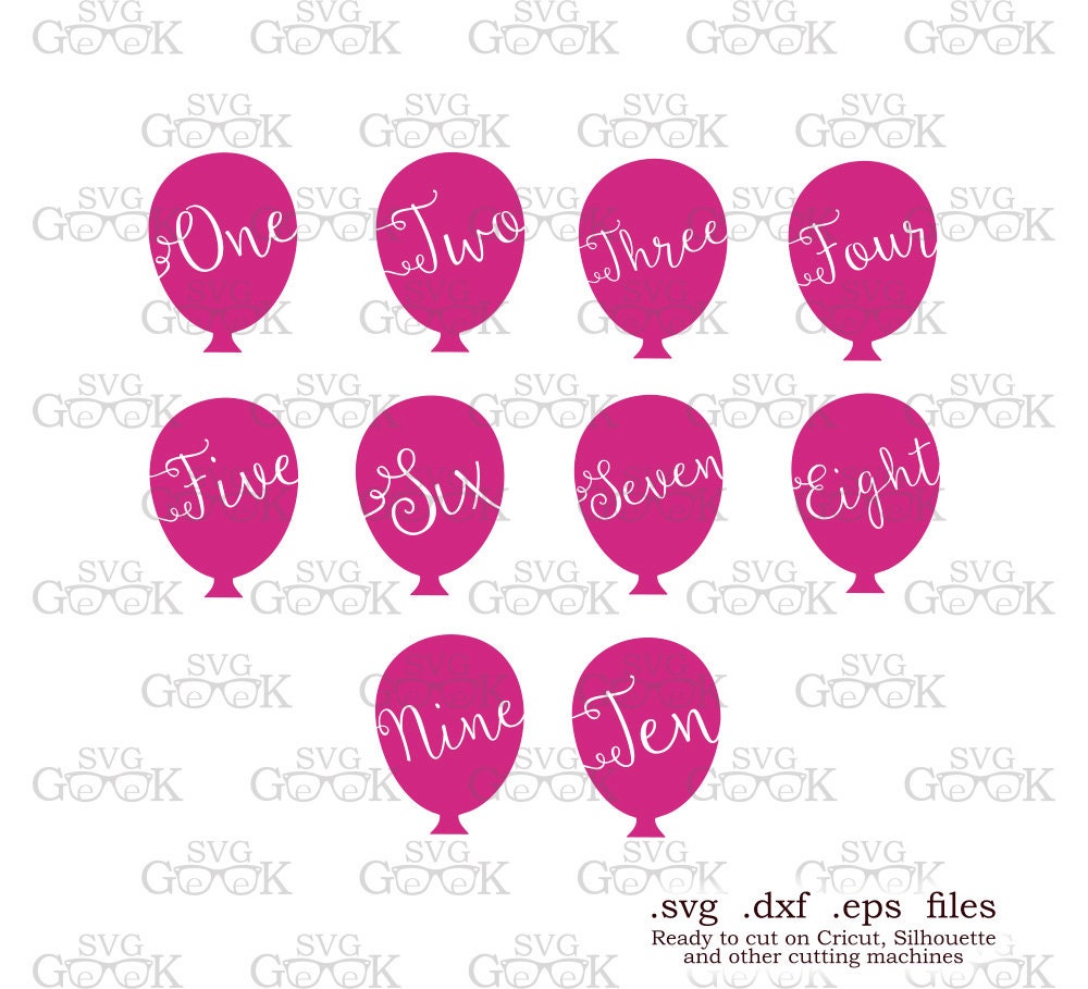 Download Birthday Balloon Number SVG cut files Birthday Number by SVGgeek