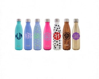 Swell Bottle Monogram // Swell Bottle Decal // Monogram Decal // Vinyl Sticker // Vinyl Decal // Free Shipping // Wonderfully Made Creations