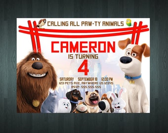 The SECRET LIFE of PETS Invitation | Digital Item | No item will be shipped