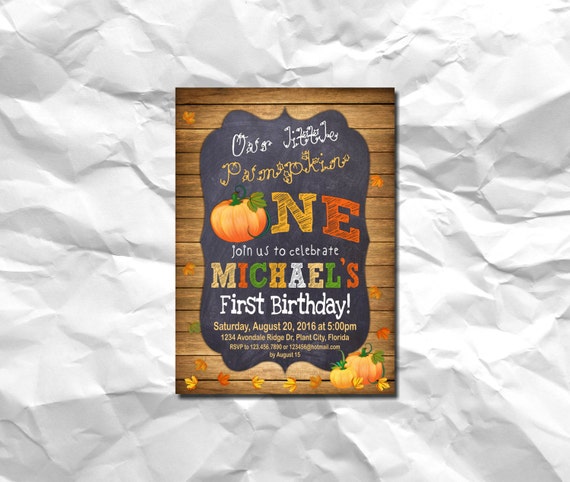 PUMPKIN INVITATION Pumpkin Patch Birthday Invitation by mymyparty