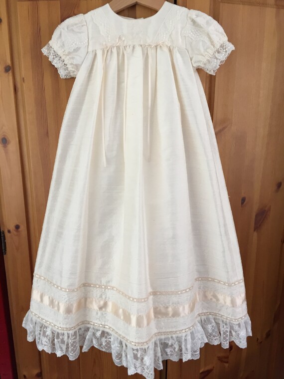cream silk gown