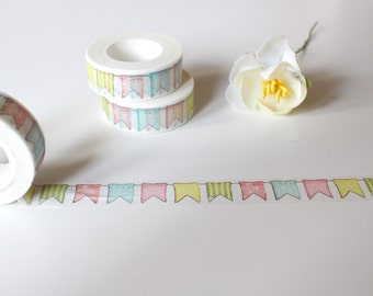 Bunting Washi Tape, Flag Washi Tape, Birthday Washi Tape, Party Tape (PT-102)