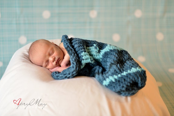 Baby Cocoon Blue - Newborn Sleep Sack Multicolored - Photo Prop