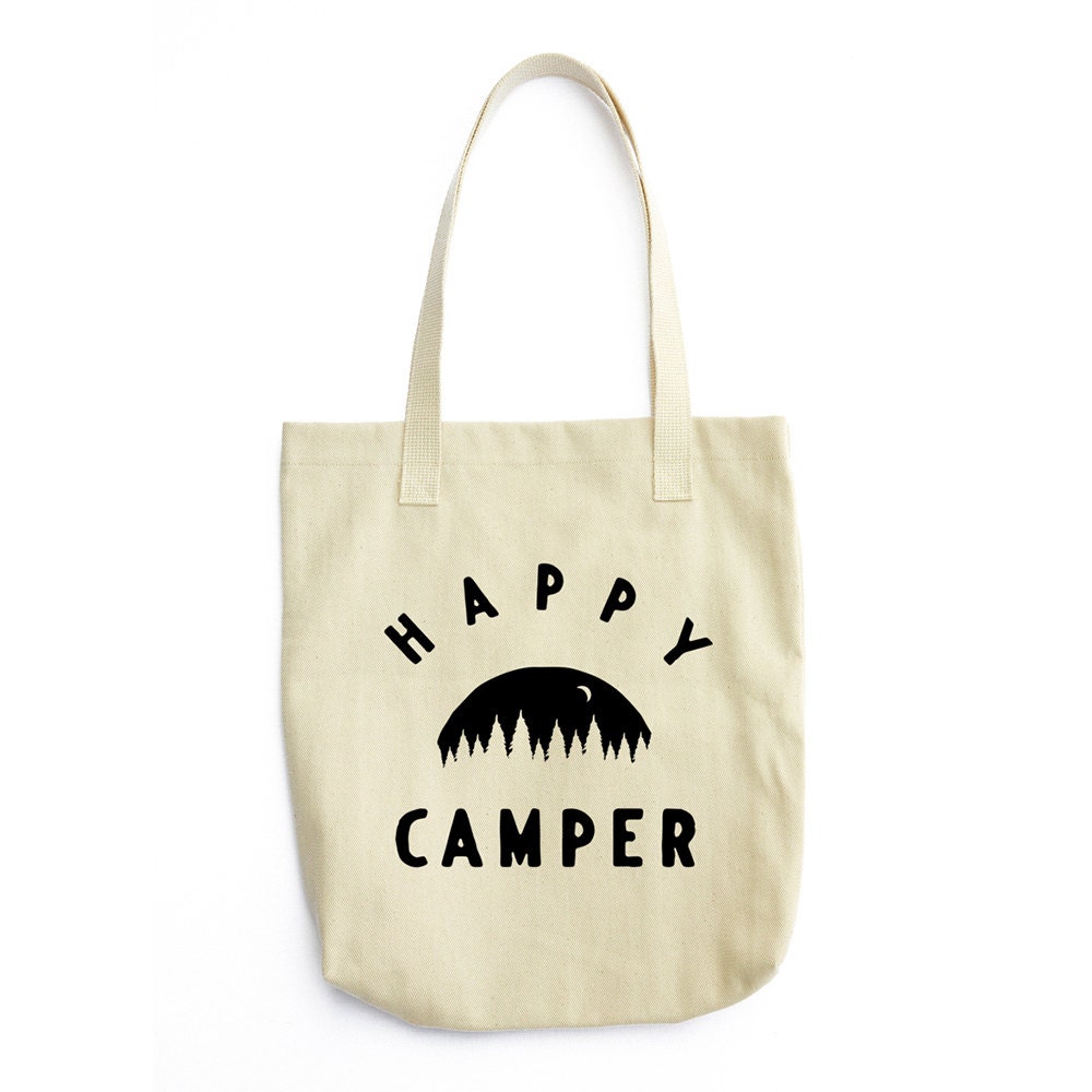 Happy Camper Tote Camping Tote Cute Tote Bag by