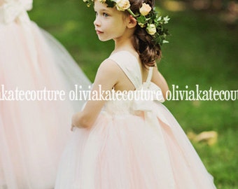 Gorgeous Blush Flower Girl Dress Floor Length