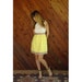 Sleeveless Yellow Embroidered Mod Mini Dress - Vintage 60s - SMALL S