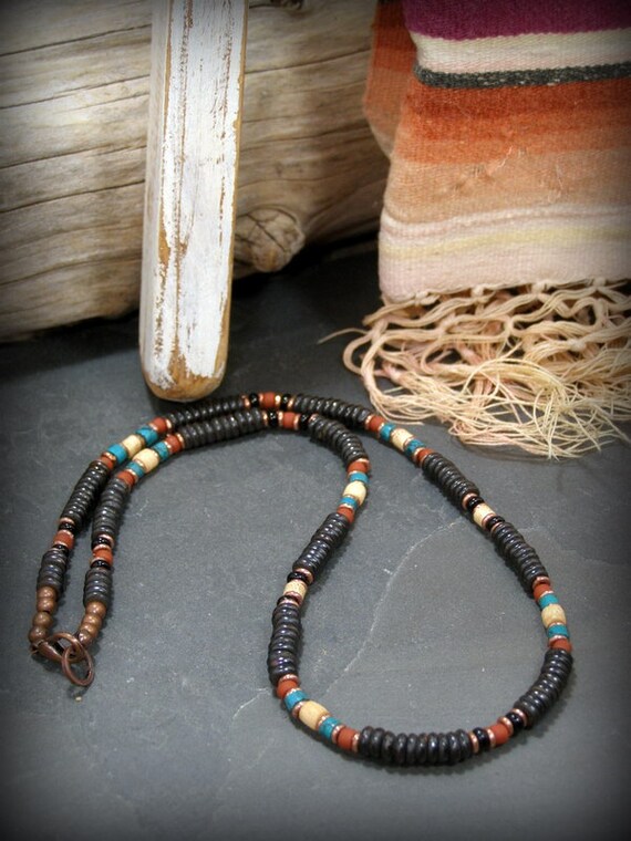 Mens Necklace Heishi Necklace Mens Long Necklace Mens