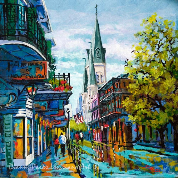 Chartres Street view to St Louis Cathedral by DianneParksArt