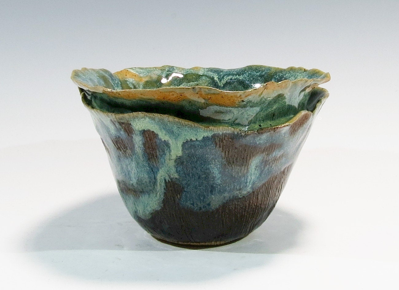 Ceramic Pinch Pot Bowl Stoneware Bowl Handbuilt Pinch Bowl Ice