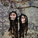 Skull Day of the Dead Earrings for Dia de los Muertos Rasta Dreadlock Halloween Dangle Zombie Skeleton Gothic Costume