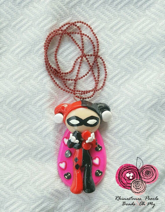 Ladies Harley Quinn NecklaceJokerChain by BeadsOhMy on Etsy