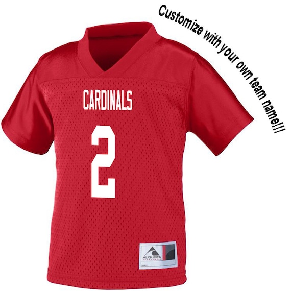 Customized RED Football Jersey in 2t/3t or 4t by OhioCityTees