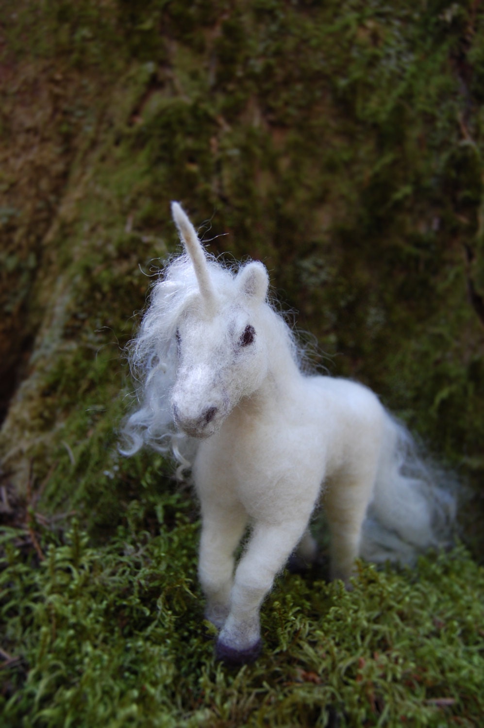 Needle Felted Unicorn Wool Felt Unicorn Unicorn Toy White