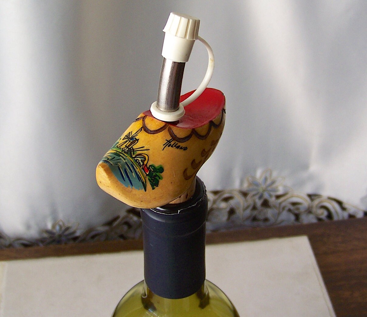 Vintage Bottle Stopper Pour Spout Holland Wood By Cynt