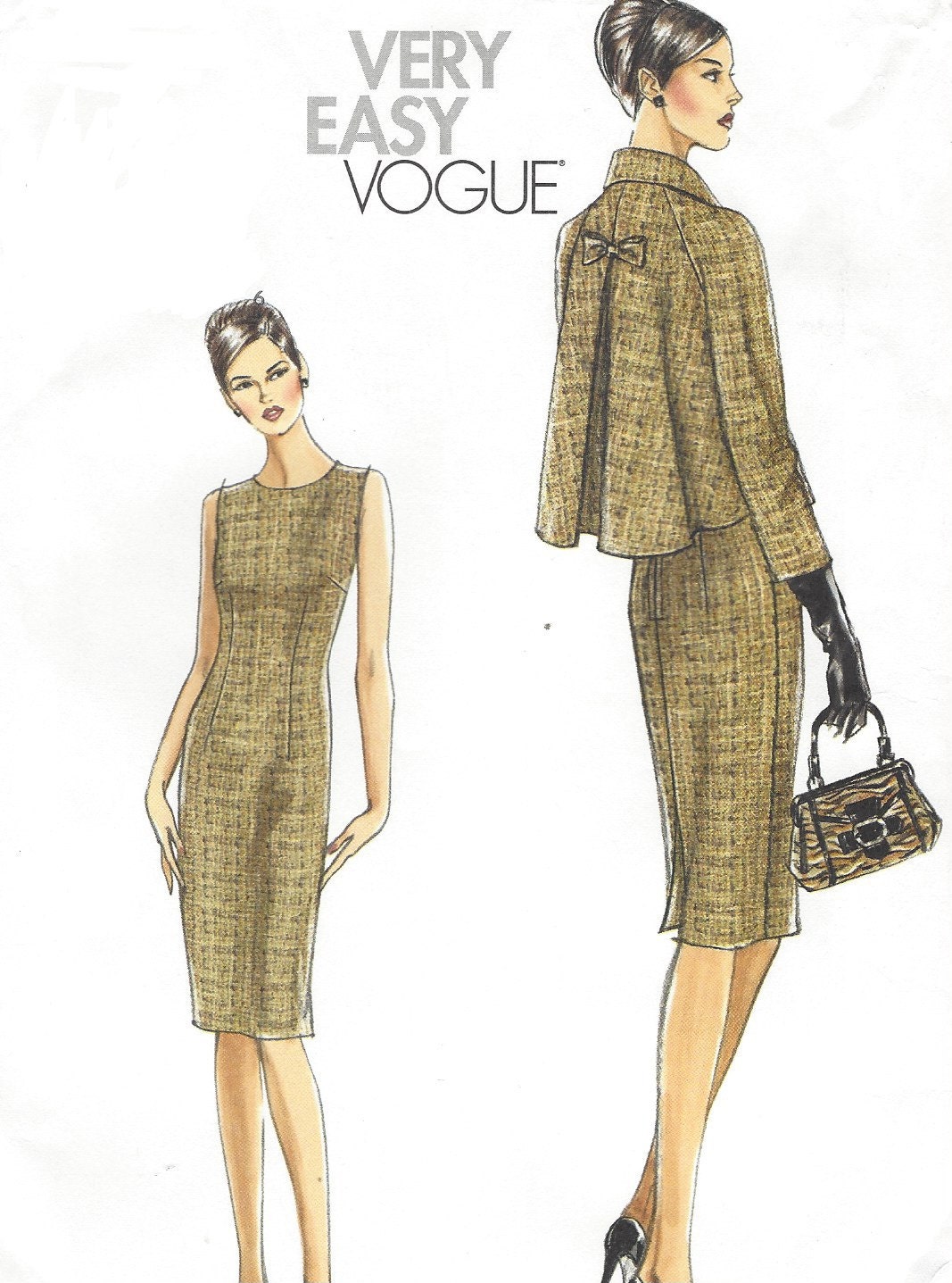 Womens Cropped Swing Jacket and Sheath Dress Vogue Sewing