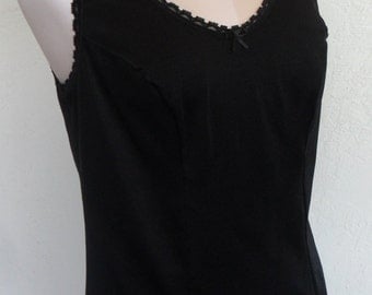 Vintage Camisole Black with Shoulder Pads Vanity Fair Cami