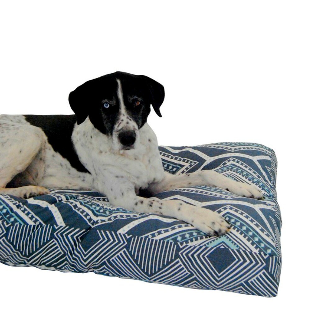Southwest Dog Bed Waterproof Dog Bed Gray and Aqua by ShopJanery