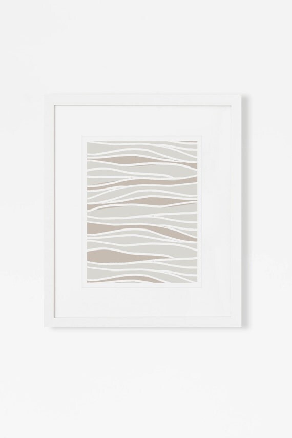 Neutral Abstract Art Print Modern Artwork by JaymeeSrpDesign