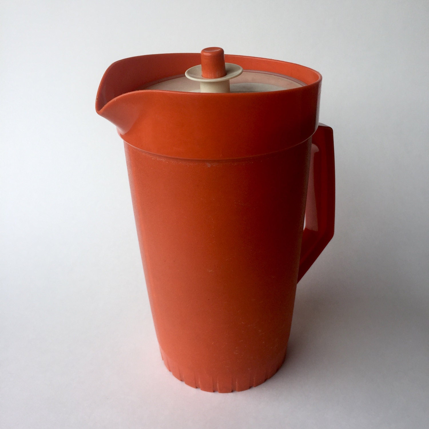 Vintage Orange Tupperware Pitcher with Lid