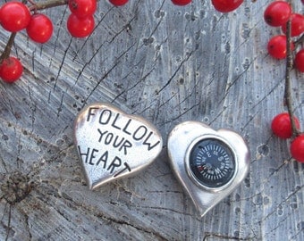 Follow Your Heart Pocket Compass- Inspirational Gifts for Your Valentine or Sweetheart-Graduation Gifts