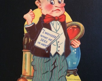 Antique German Stand Up Valentine, Wicked Humor