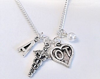 Personalized Occupational Therapy Necklace with Your Initial and Birthstone