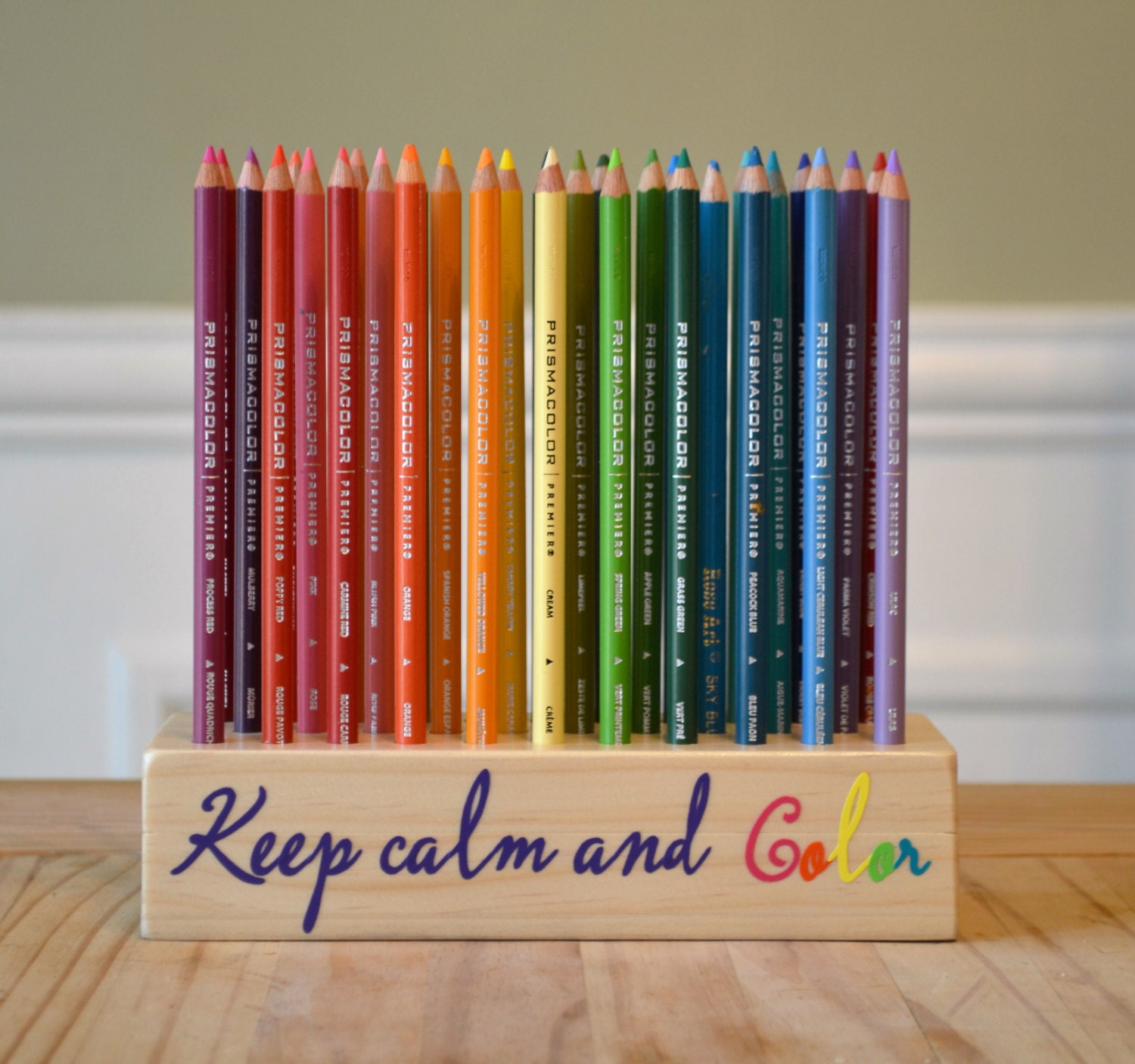 Download Wooden Colored Pencil Organizer Keep Calm and Color pencil