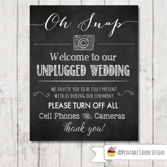 unplugged wedding sign free