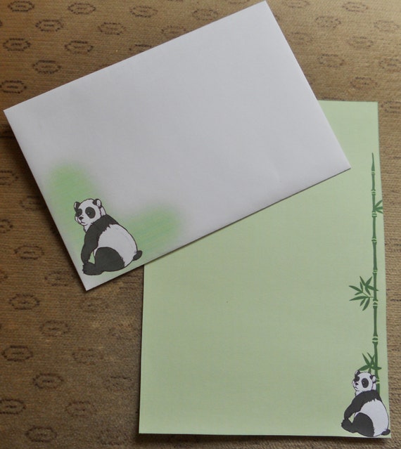 Letter paper set cute panda bear animal writing paper