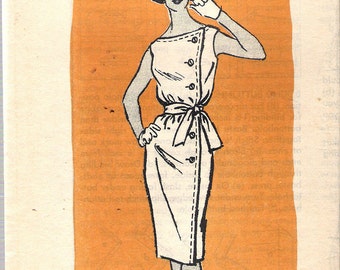 Vintage 1960's Mail Order 4776 Side Closing Sleeveless Dress Sewing Pattern Size 16 Bust 36" UNCUT