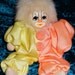 Retro Whimsical 80's Q-Tee Clown Collector's Doll w White Fur Hair Handmade & Hand Painted - Pierrot Style Collectible Paperweight Clown