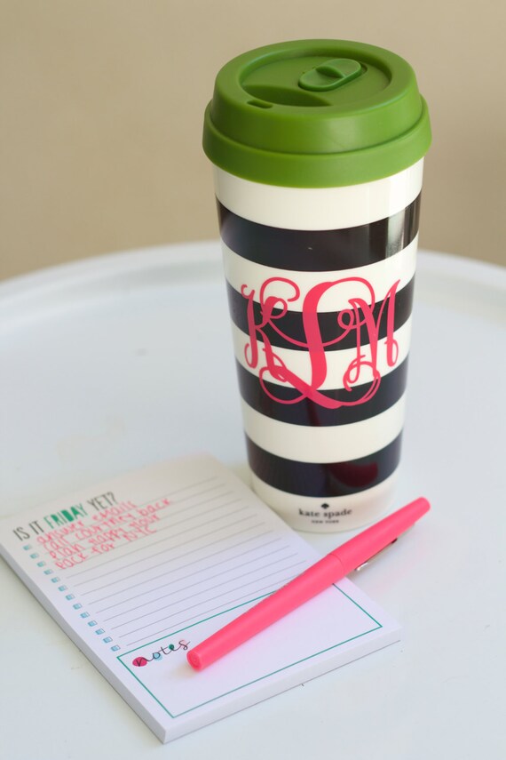 Monogrammed Kate Spade Coffee Tumbler by on Etsy